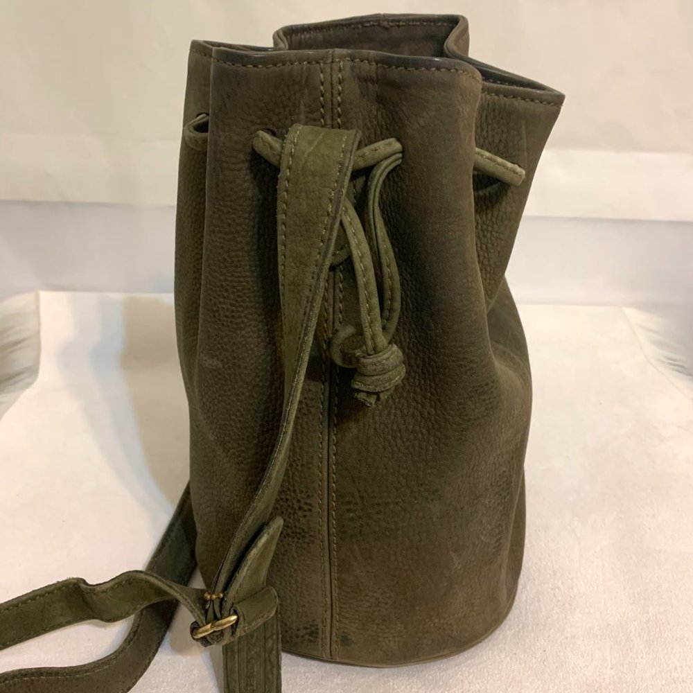 COACH SONOMA Forest Green Nubuc Leather Vintage Drawstring Bucket Xbody 4931